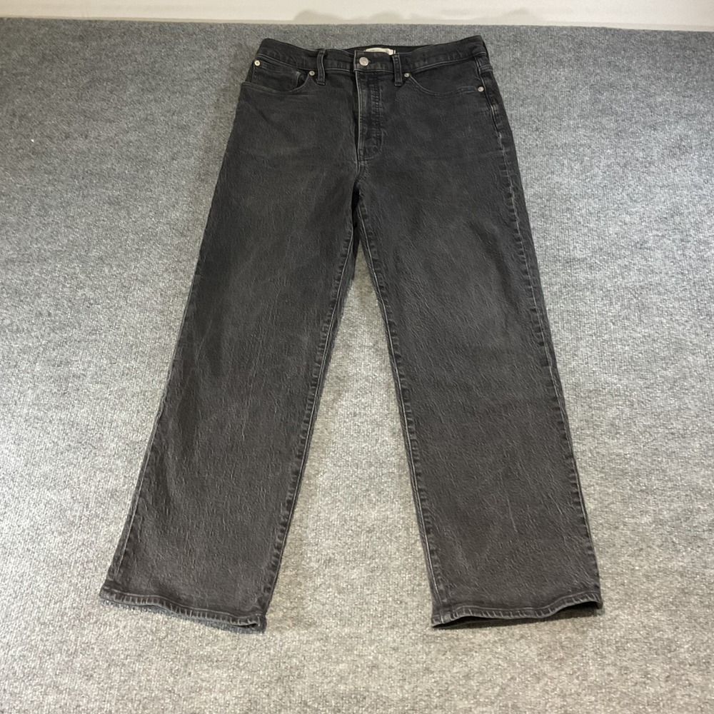 Madewell The Perfect Vintage Wide-Leg Jean Lunar Black Size 31 High Rise Denim